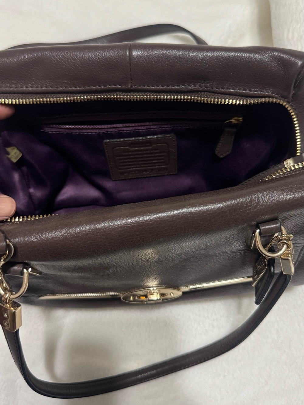 Coach Brown Leather Satchel - Picture 13 of 17